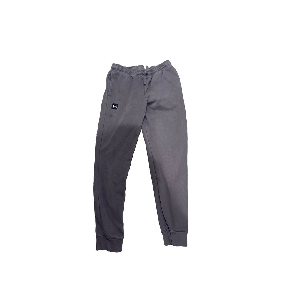 Under Armour Boys Rival Fleece Joggers Gray Sweatpants Youth XL fits Men Small